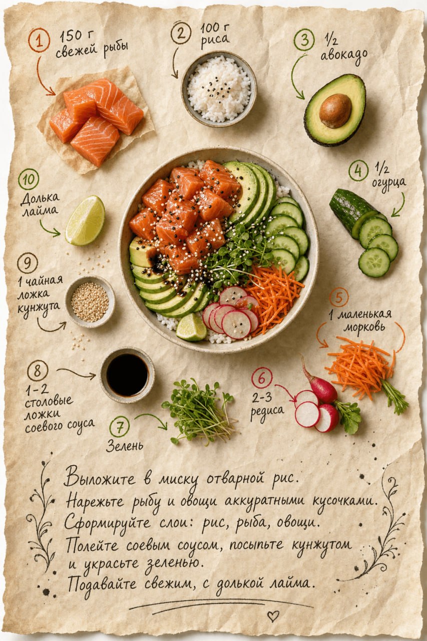 Creating a dish menu on paper