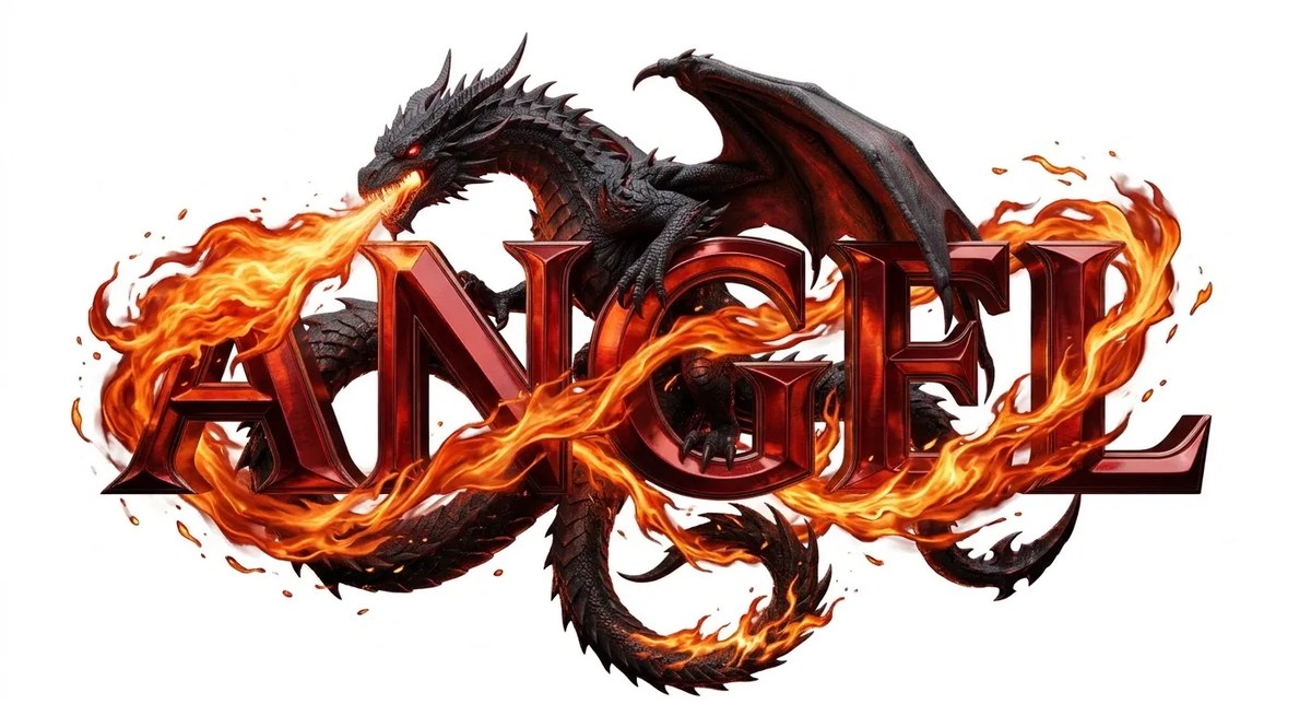 Red Metallic Dragon Logo output 2
