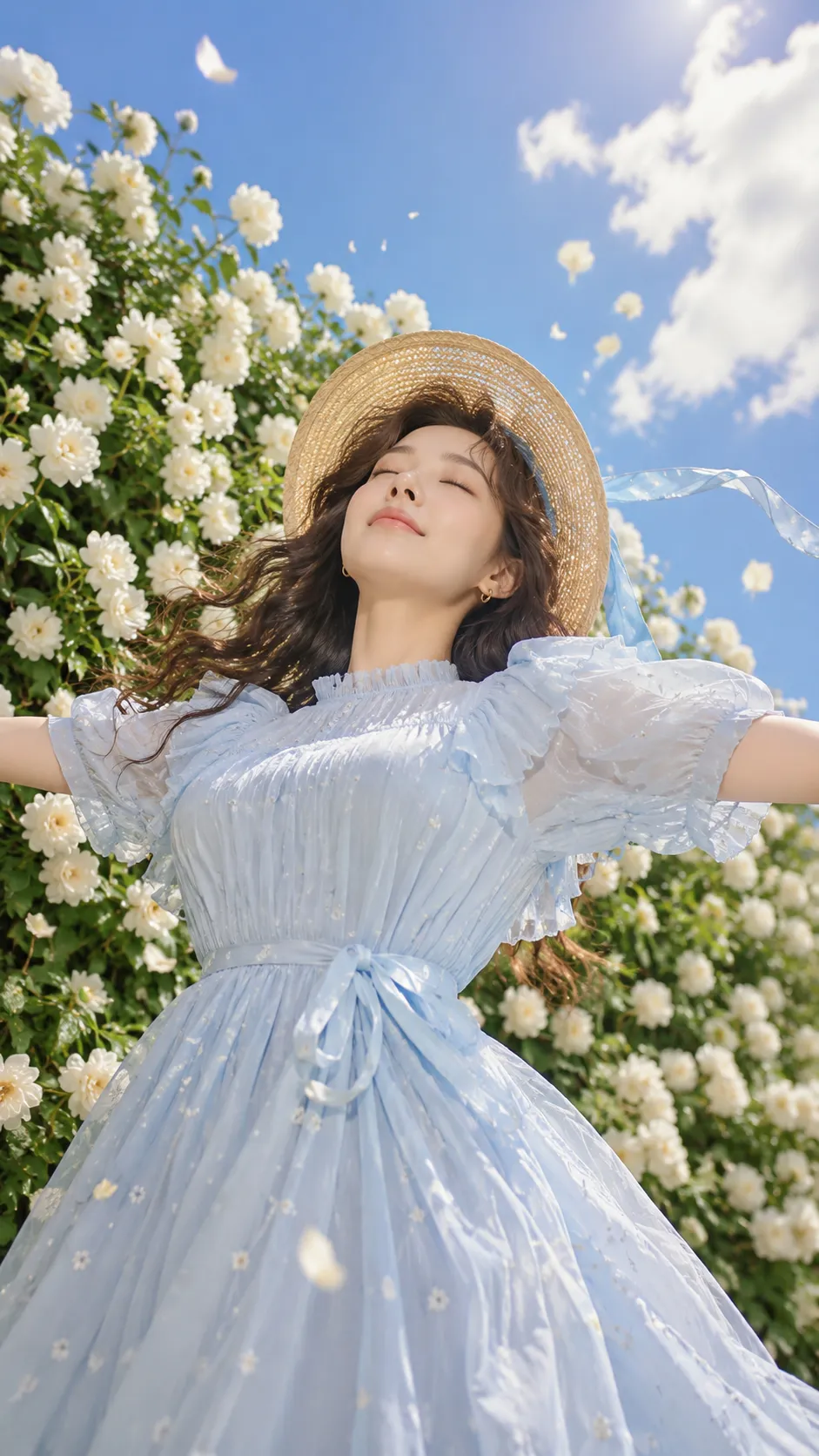 Where Heaven Breathes Your Name — White Rose Garden Portrait
