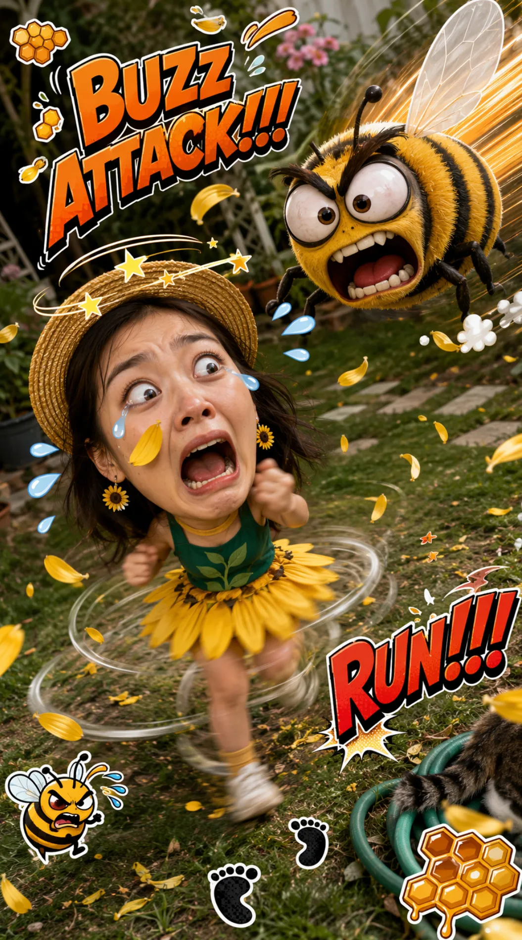 Sunflower Costume Bee-Chase Panic output 1
