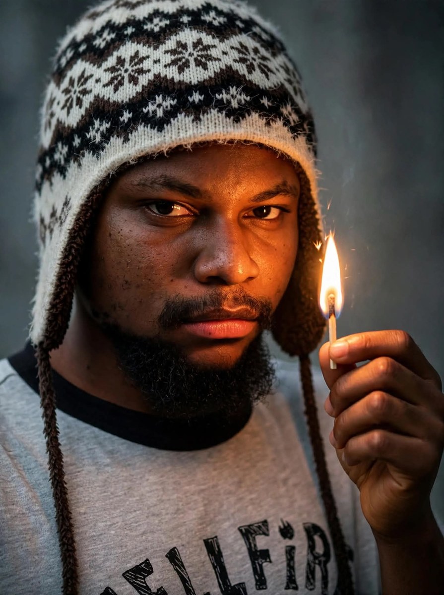 Matchlit Winter Editorial Portrait