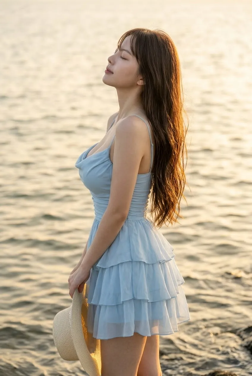 Coastal Balletcore Portrait with Identity Preservation