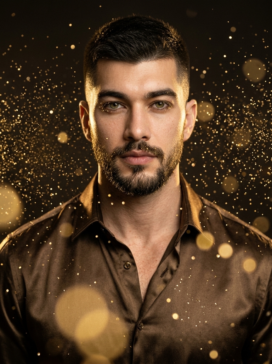 Golden Noir Luxury Portrait with Maximum Gold Sparkle