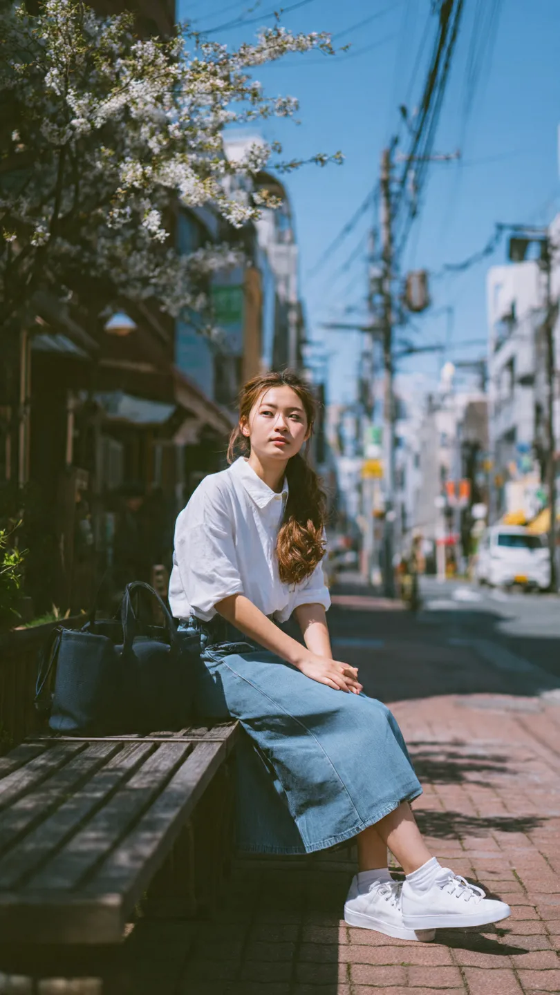 Candid Morning Portrait on a Japanese Sakura Street output 4