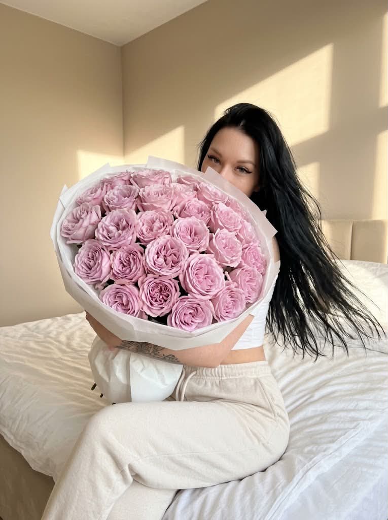 Photorealistic Rose Bouquet Bedroom Portrait