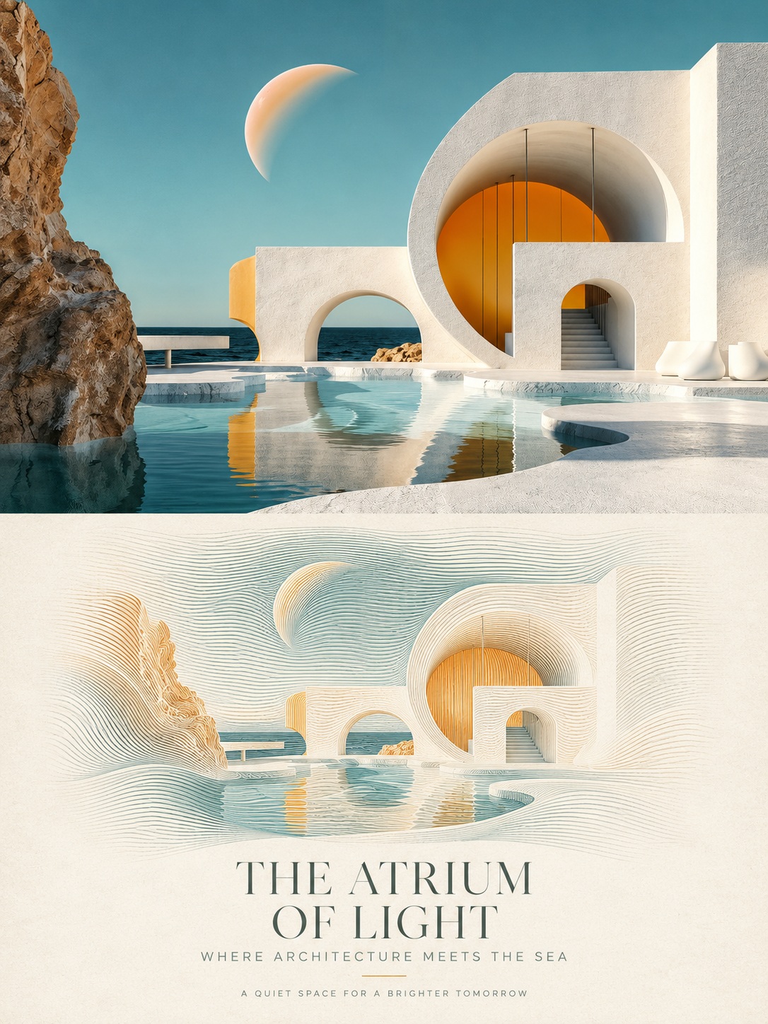 Experimental Art Poster with Flowing Line Engraving output 6