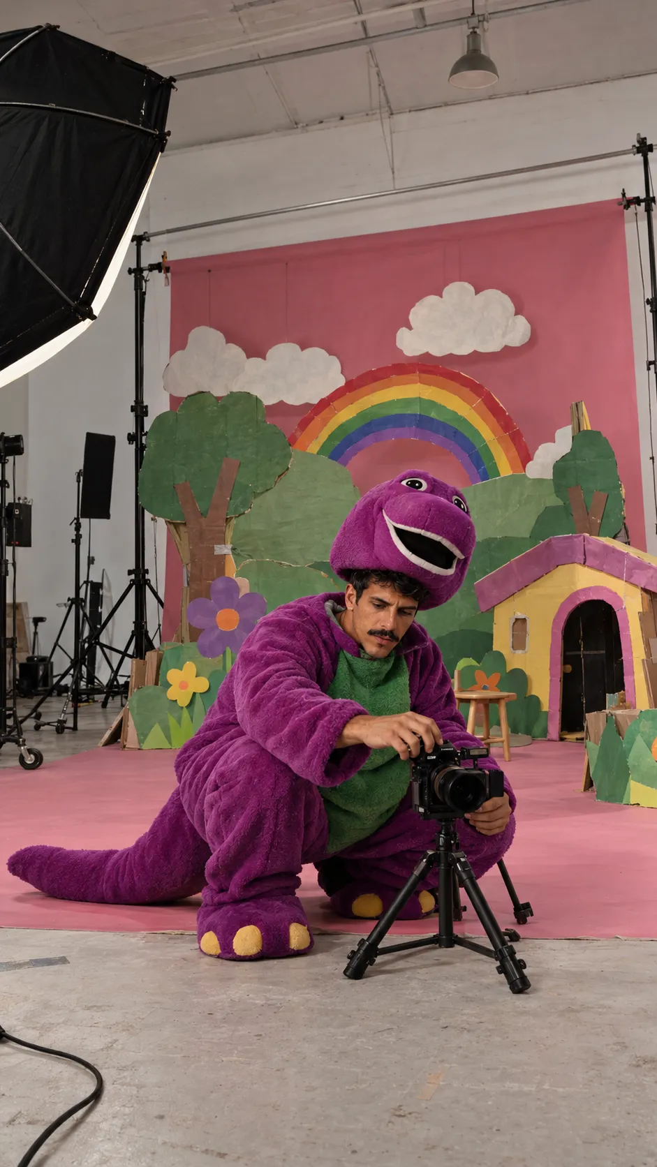 Low-Budget Barney Production Editorial Photograph output 1