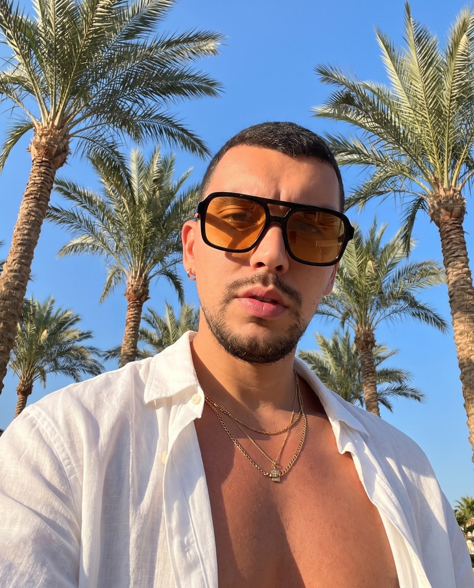 Sunny Palm-Tree Vacation Selfie output 4