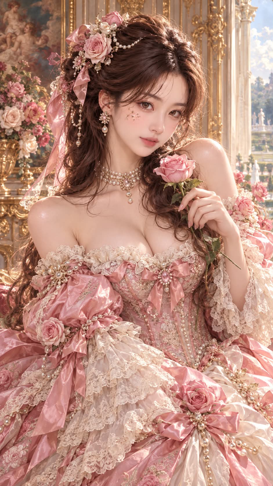 The Rose Princess of Rococo — Midjourney V7