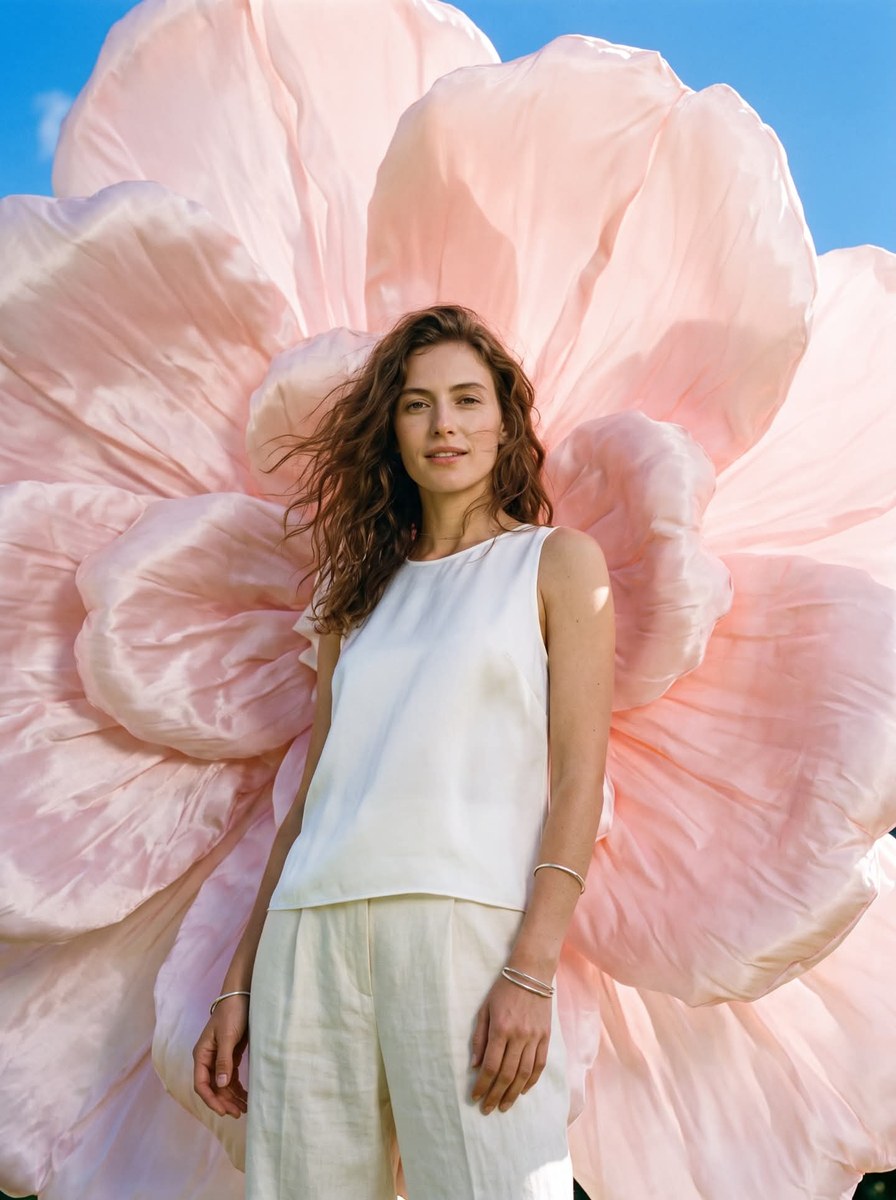 Satin Flower Fashion Editorial Portrait output 4