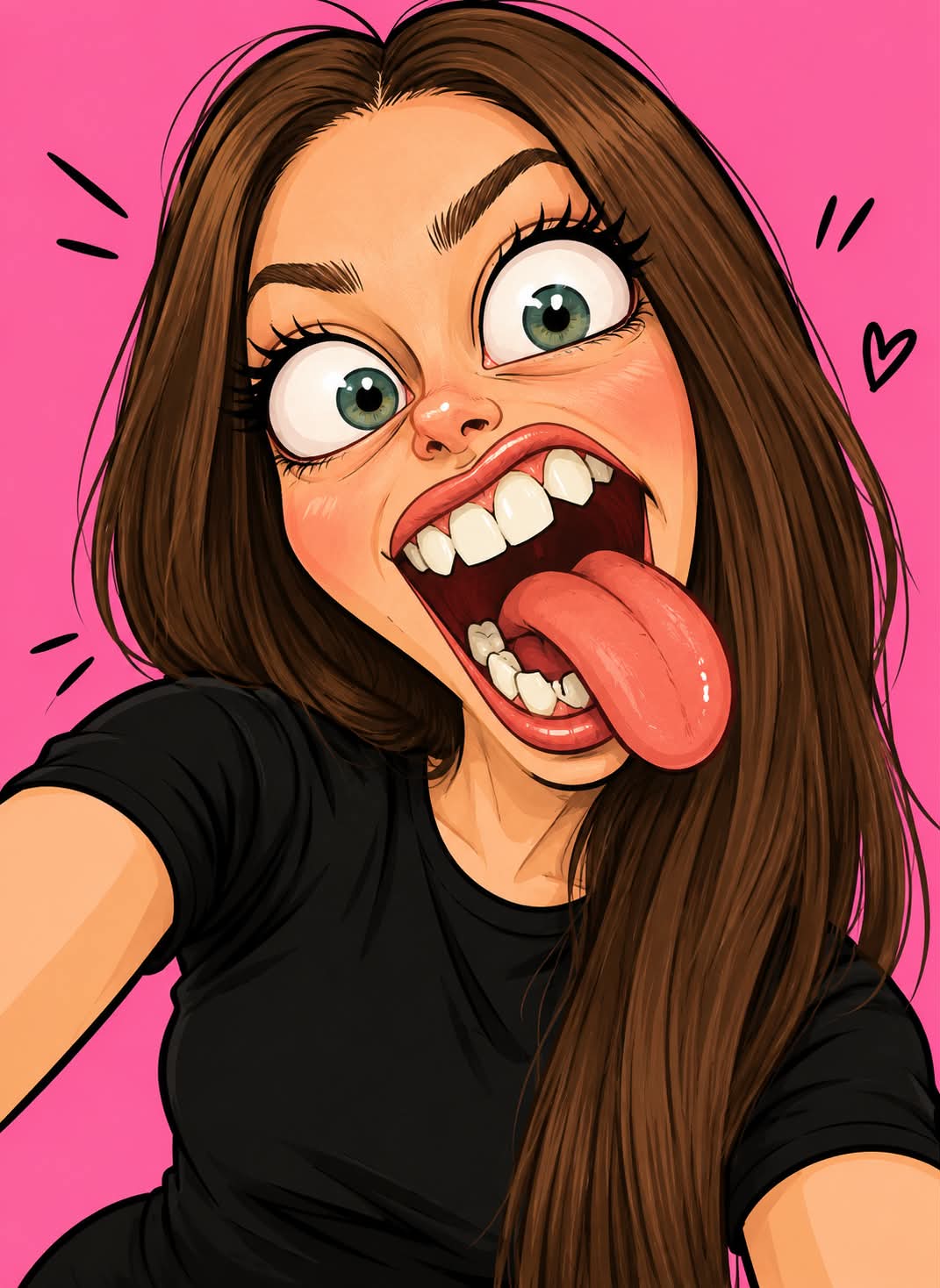 Exaggerated Comic-Style Cartoon Portrait