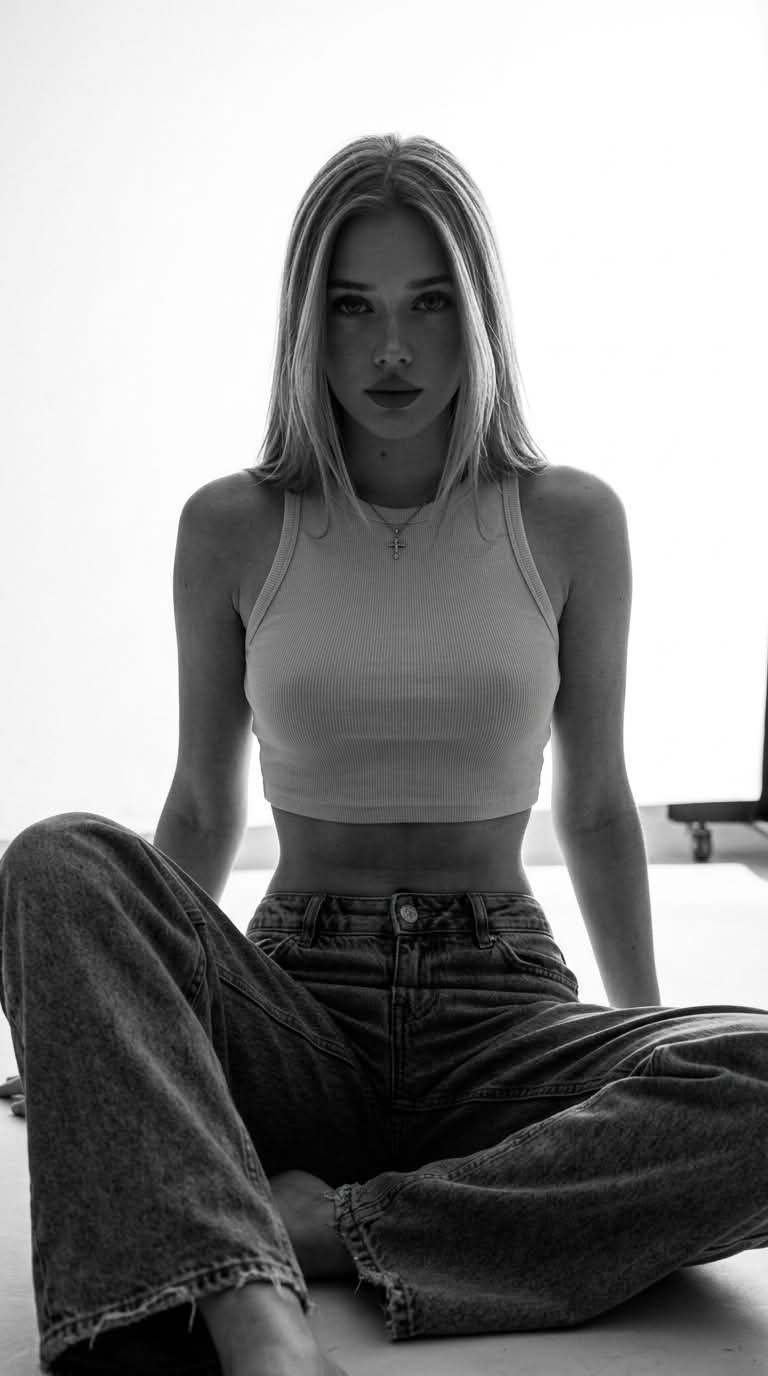 Black-and-White Backlit Fashion Portrait output 2