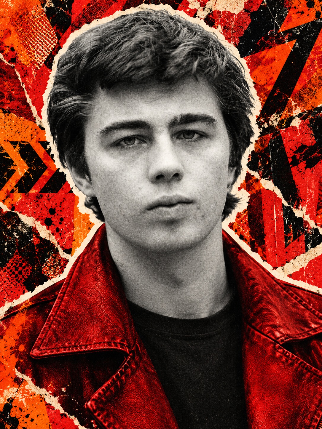 Red-Orange Grunge Editorial Portrait output 3