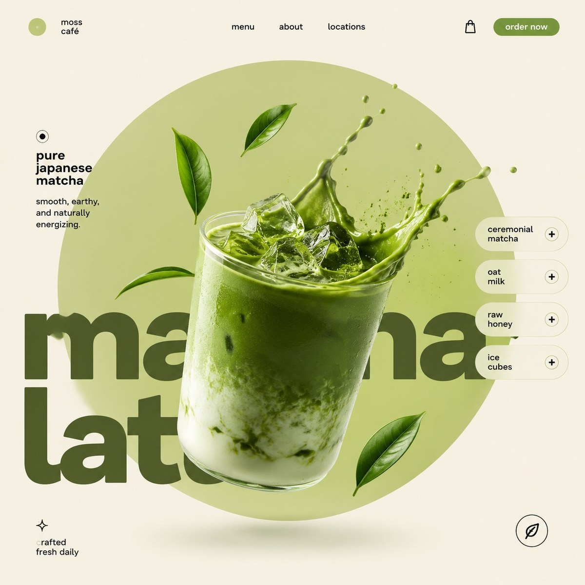Premium Matcha Latte Advertising Poster output 2