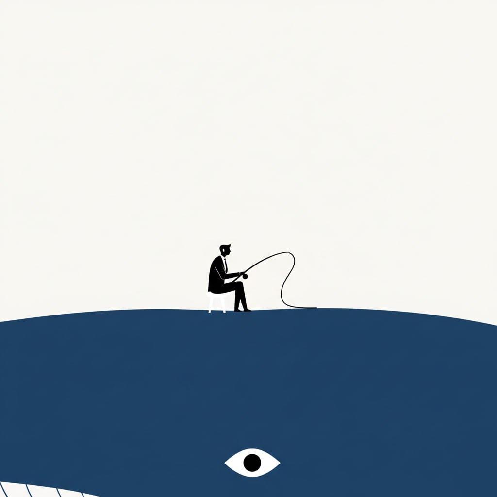 Minimalist Fisherman Illustration