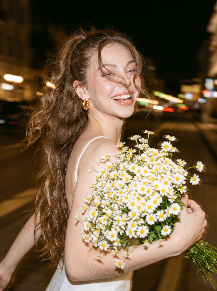 Candid Nighttime Daisy Portrait output 6