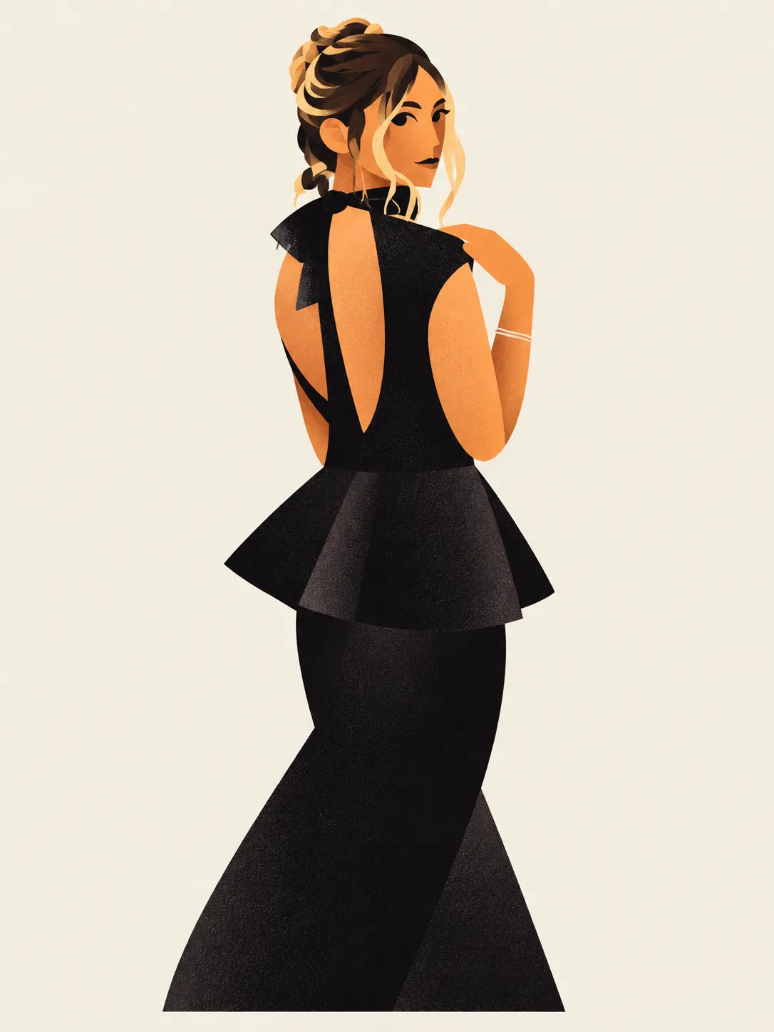 Geometric Editorial Character Poster from a Reference output 4