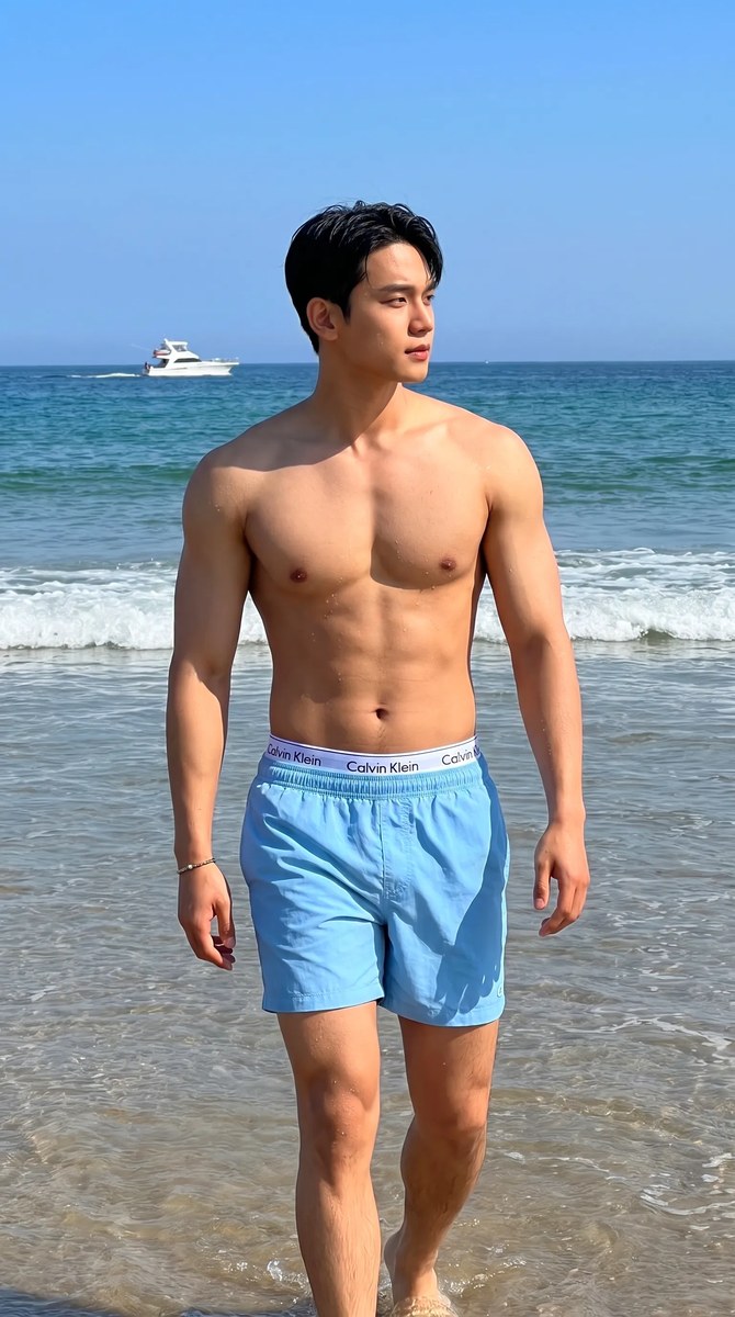 Photorealistic Beach Portrait with Identity Lock output 1