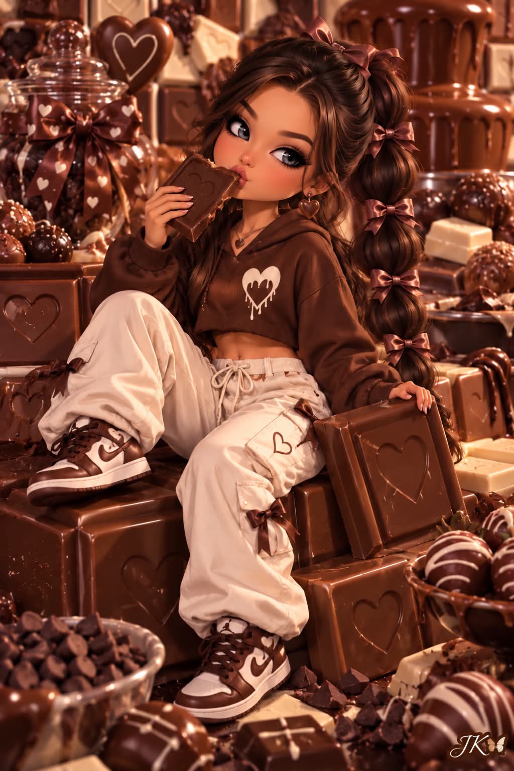 Chocolate Wonderland 3D Anime Illustration