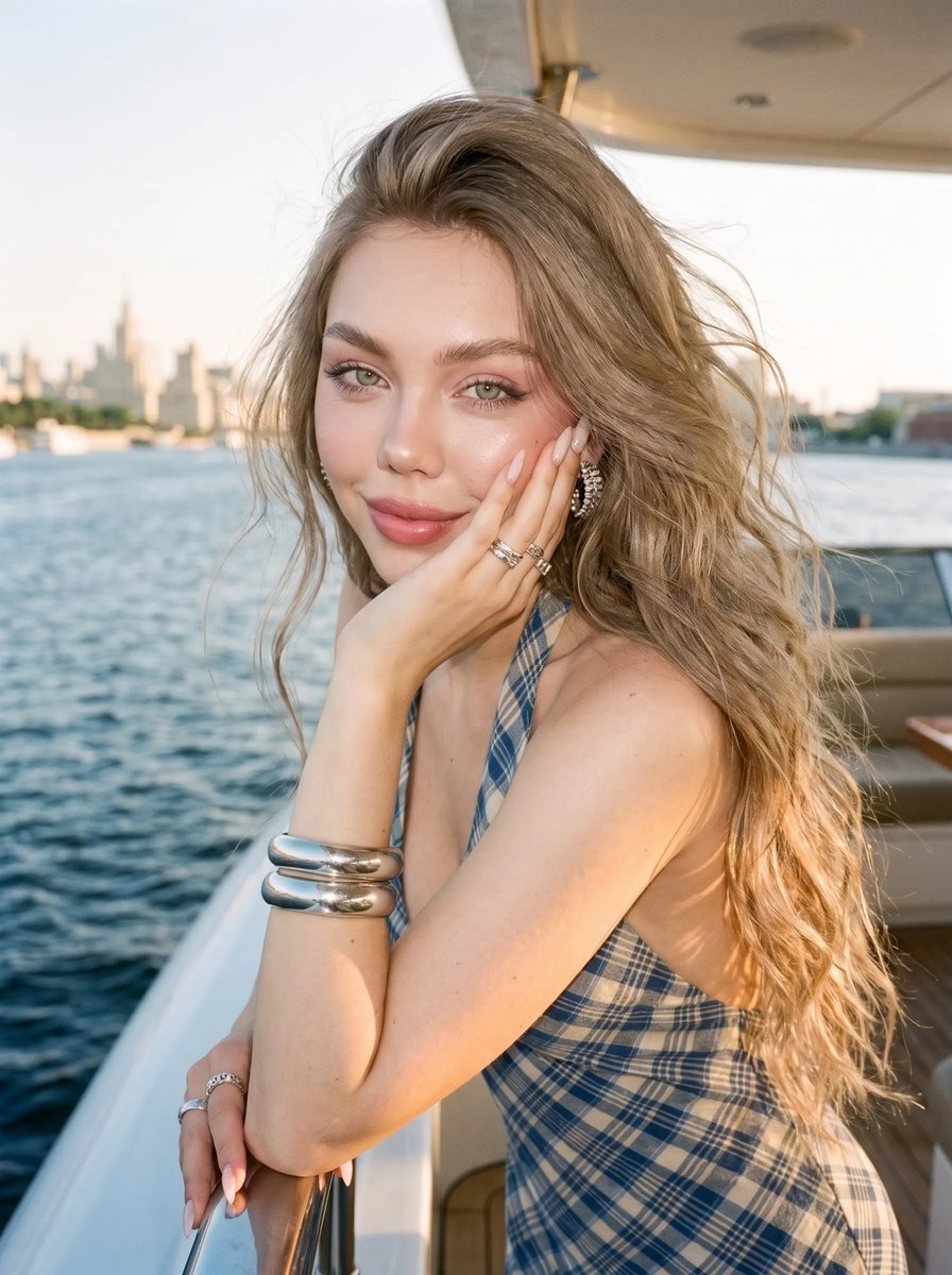 Golden-Hour Yacht Fashion Portrait output 10