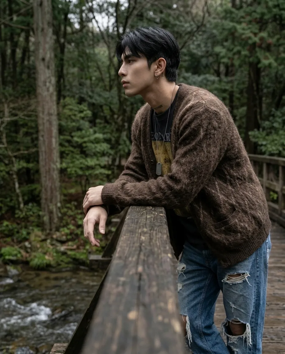 Candid Overcast Portrait on a Japanese Wooden Bridge output 3