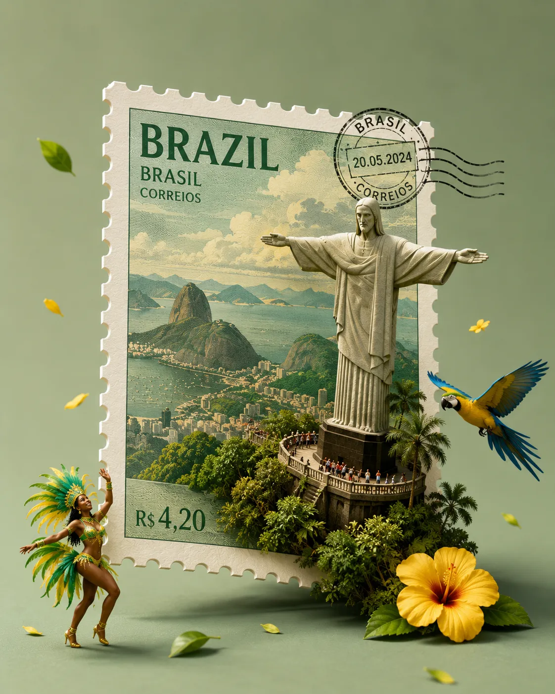 Pop-Up Vintage Postage Stamp Diorama output 5