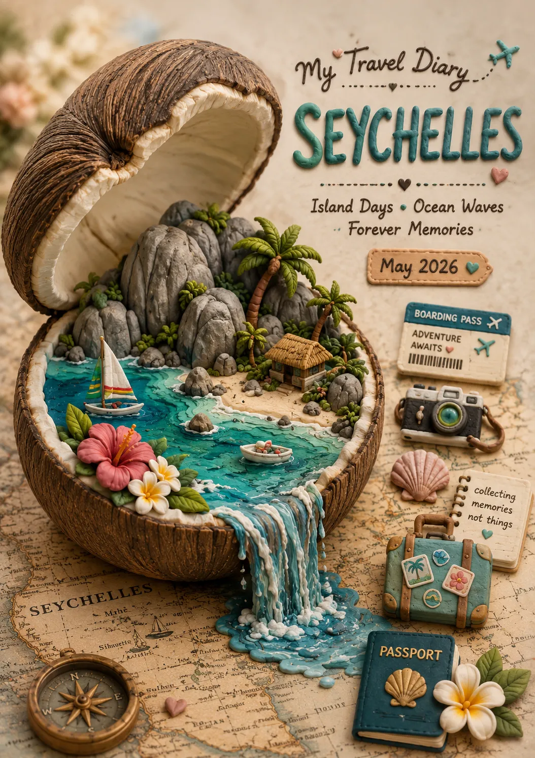 Handcrafted Clay Travel Diorama