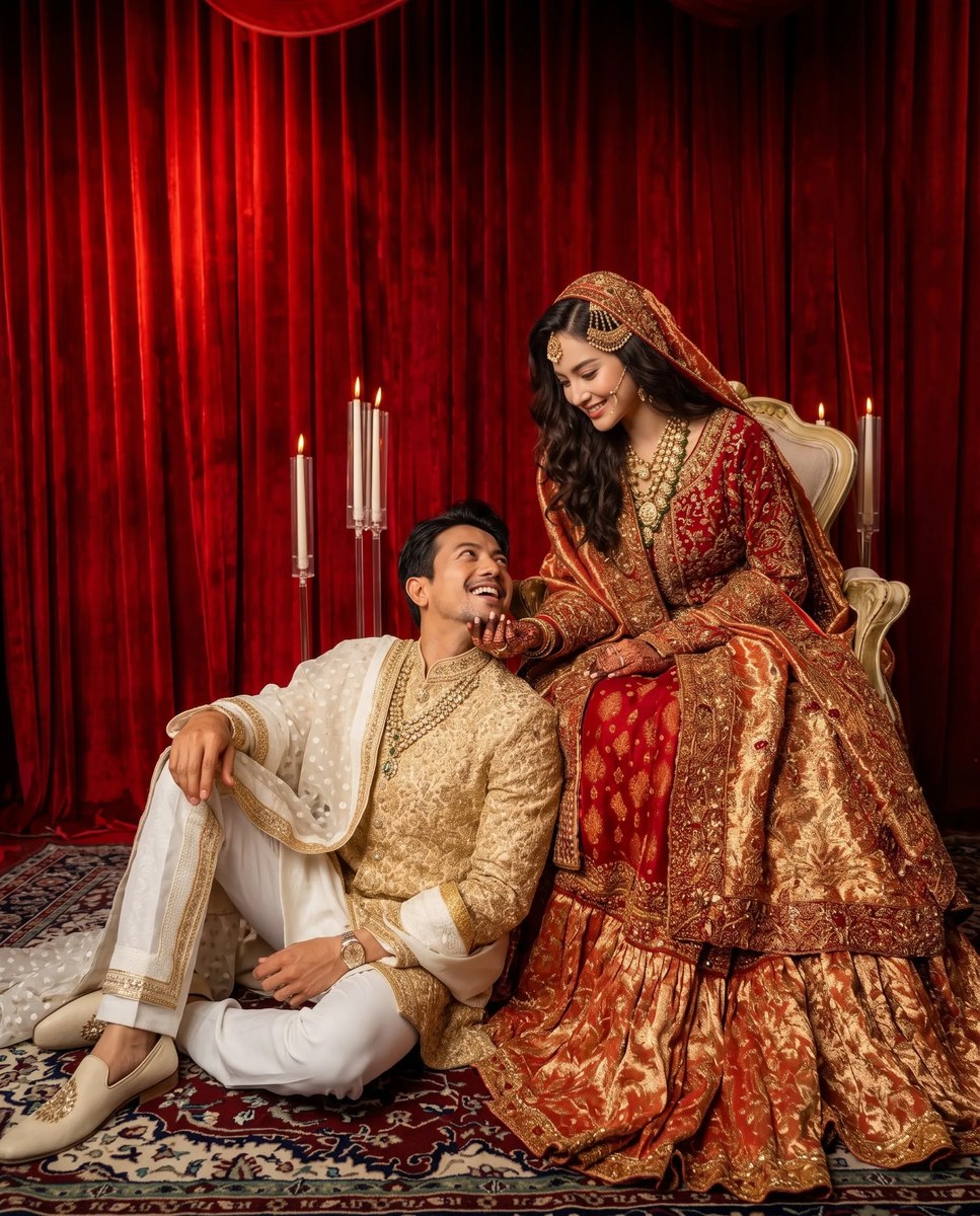 Bollywood-Inspired Traditional Wedding Portrait