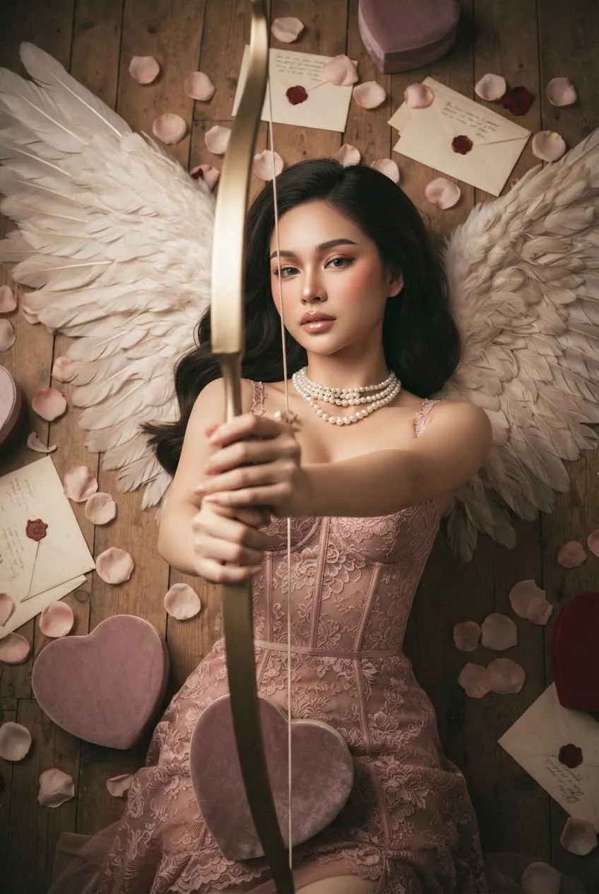 Romantic Vintage Valentine Editorial Portrait