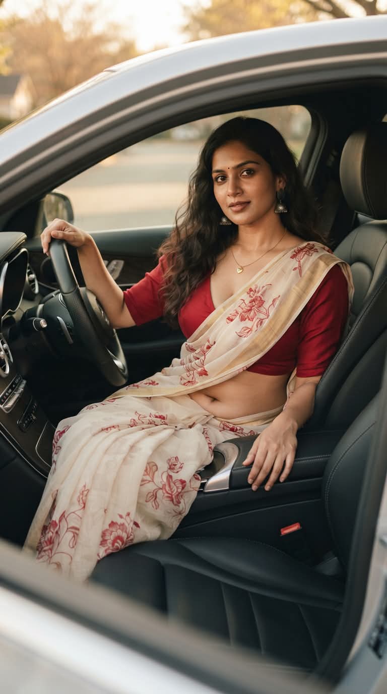 South Indian Woman in a Parked Car output 1
