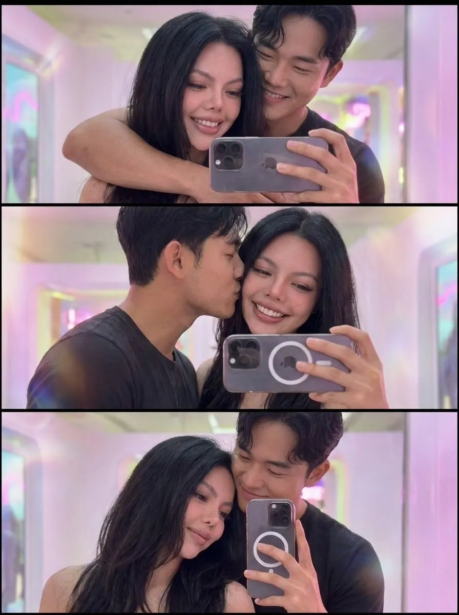 Romantic Three-Panel Couple Mirror Photobooth output 3