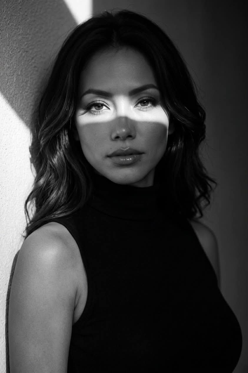 Dramatic Black-and-White Portrait output 1