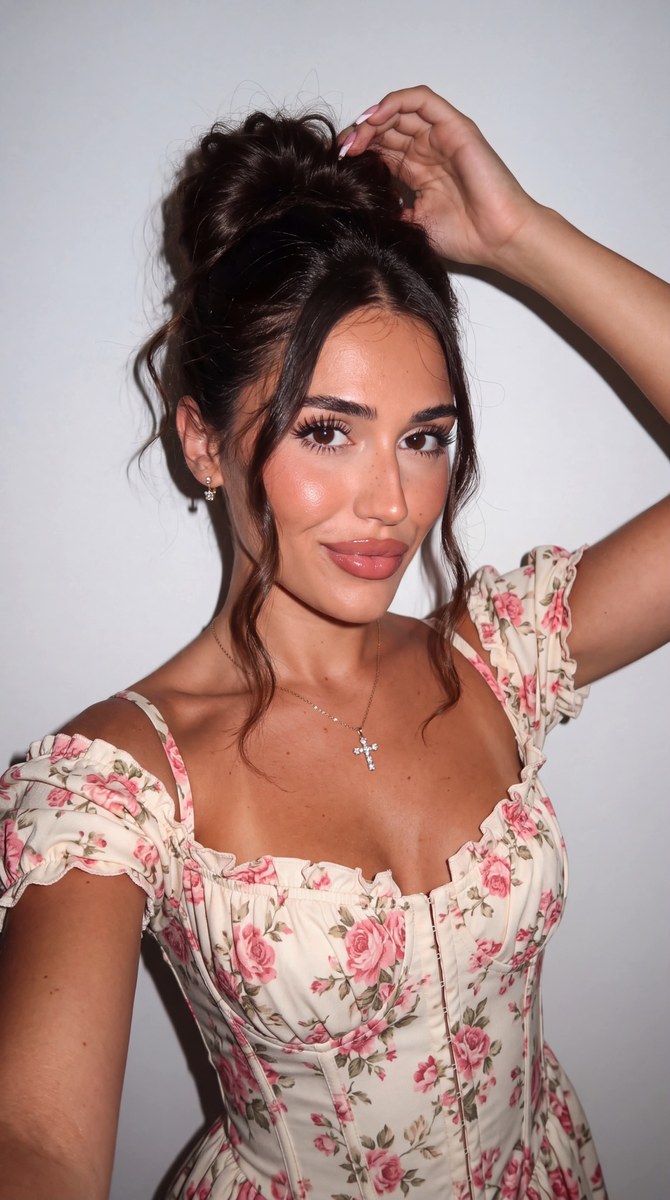 Direct-Flash Floral Corset Selfie output 1