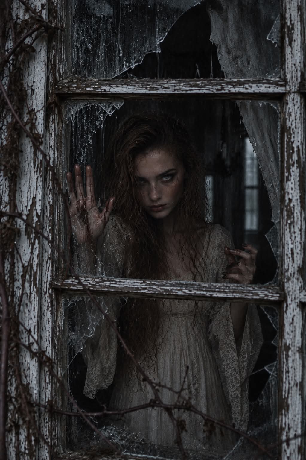 Gothic Portrait Through a Broken Window output 2
