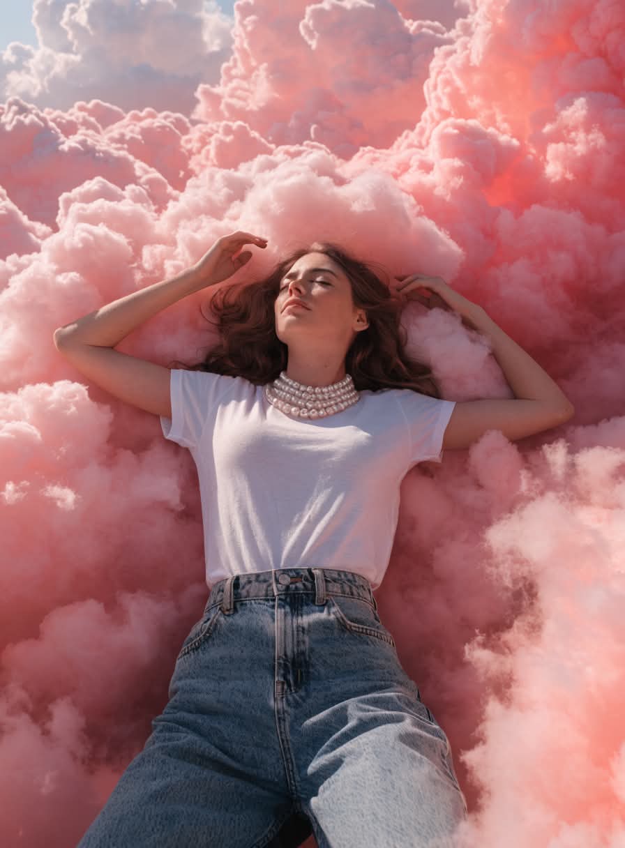 Dreamy Pink Cloud Portrait output 4