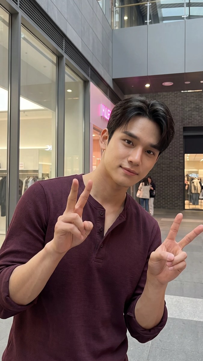 Photorealistic Urban Peace-Sign Portrait
