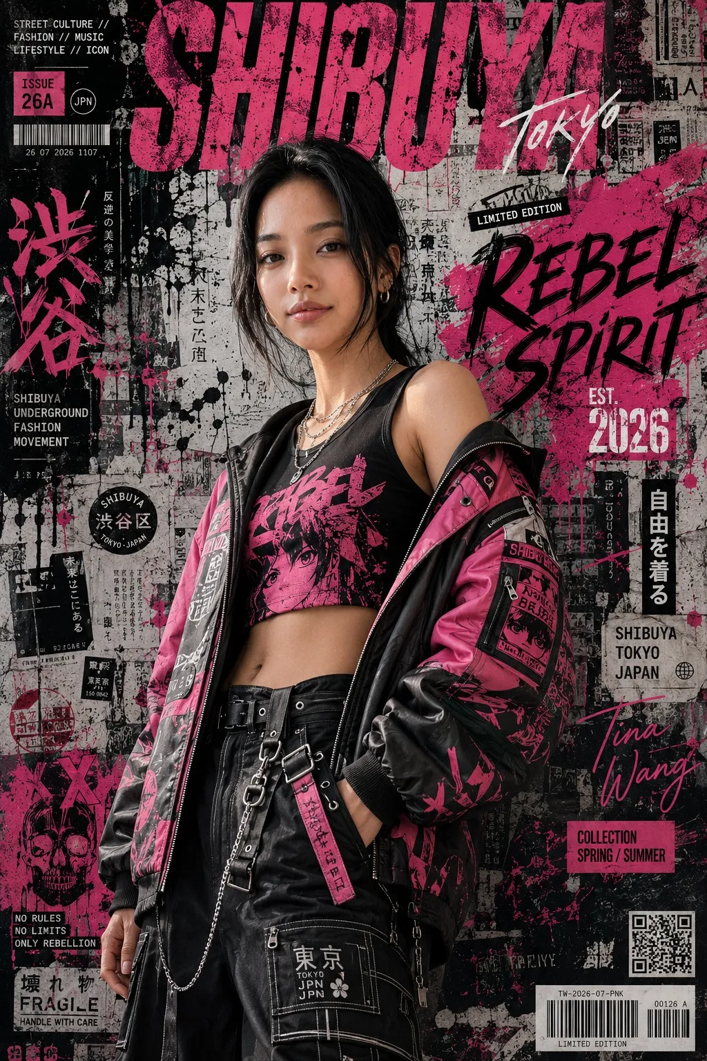 Japanese Street-Fashion Editorial Cover Poster output 2