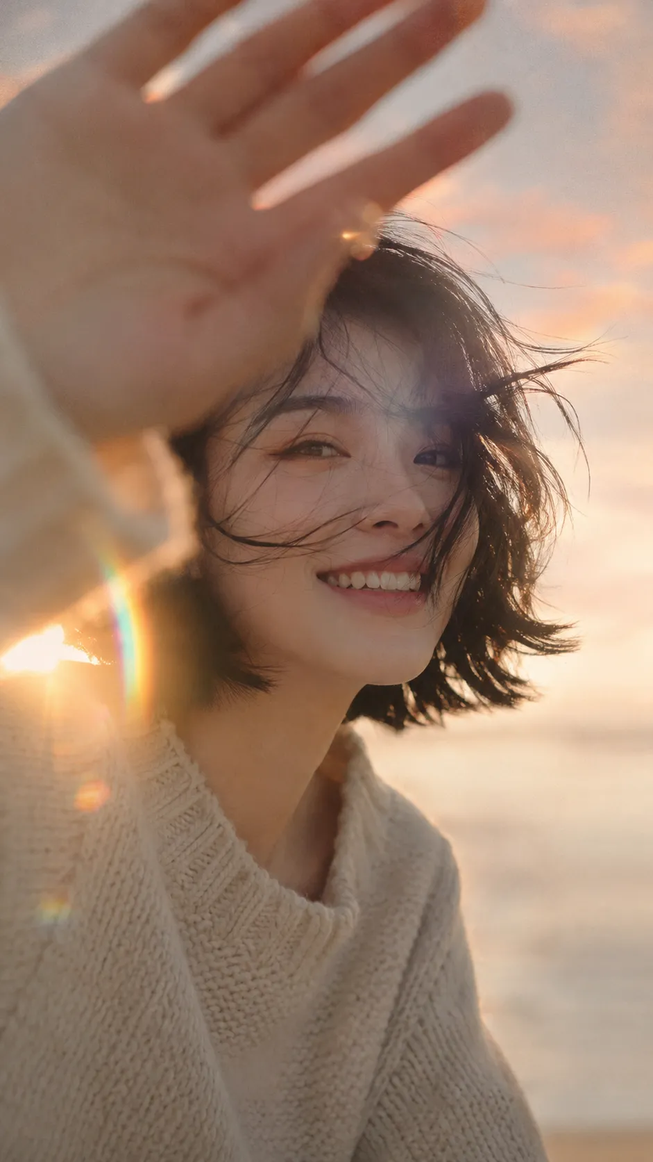 Cinematic Pastel Sunset Portrait output 3