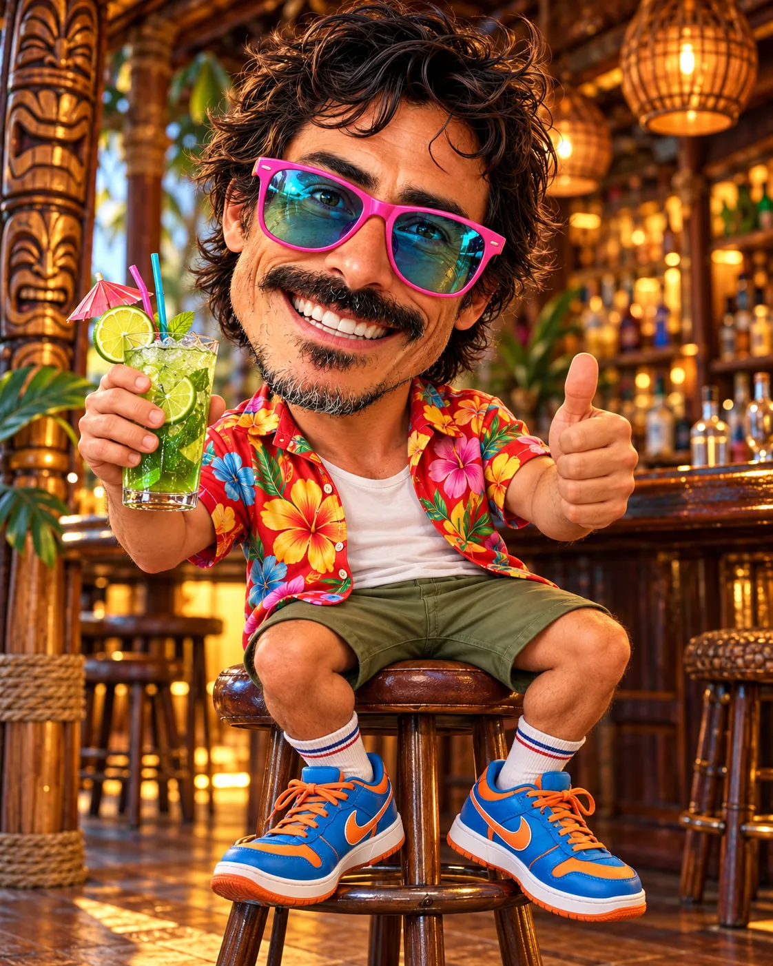 Tropical Happy Hour 3D Caricature output 1