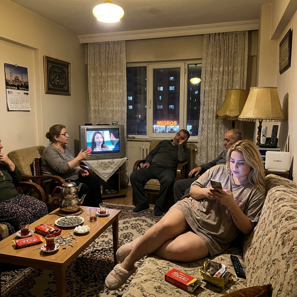 Cozy Night in Ankara: A Turkish TV Series Snapshot output 1