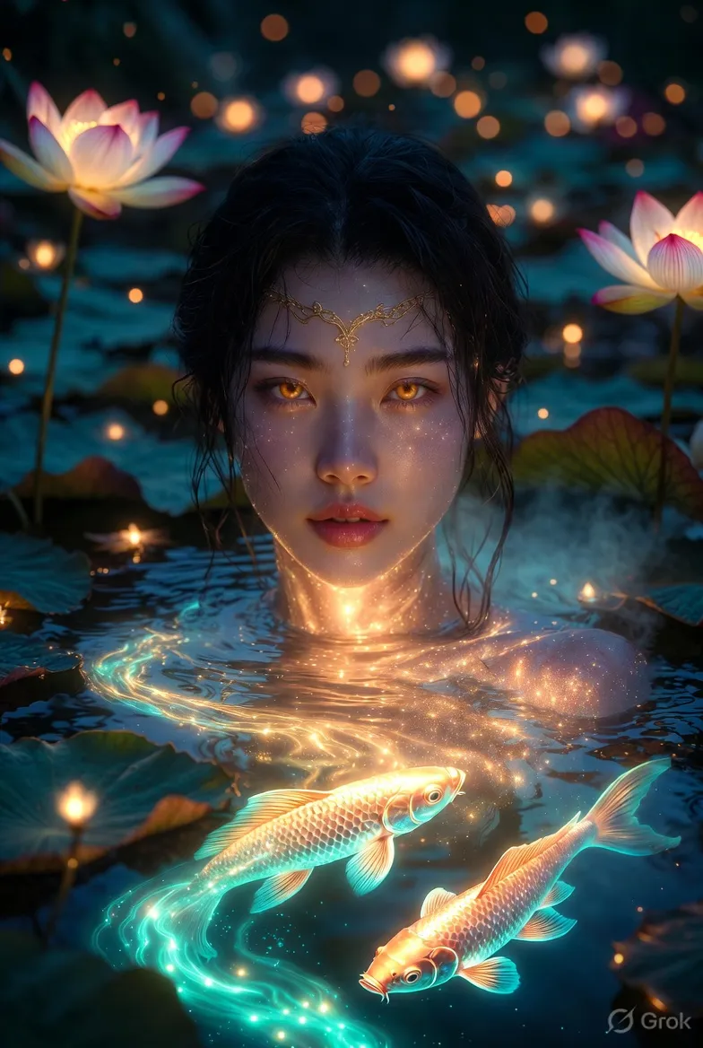 Mystical Lotus Water Goddess Portrait output 2