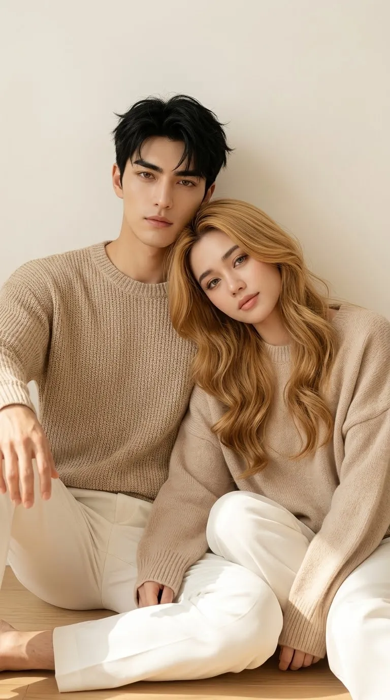 Warm Minimalist Couple Portrait