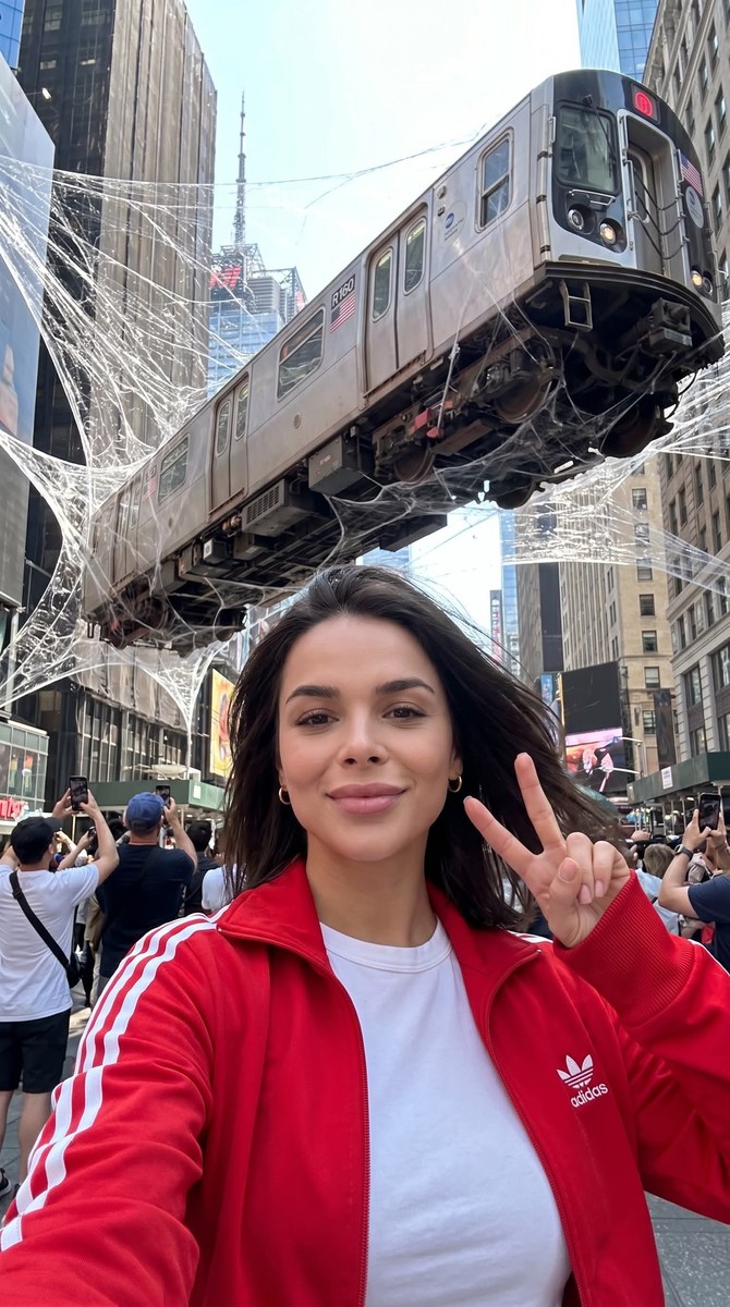 Times Square Spiderweb Train Selfie output 2