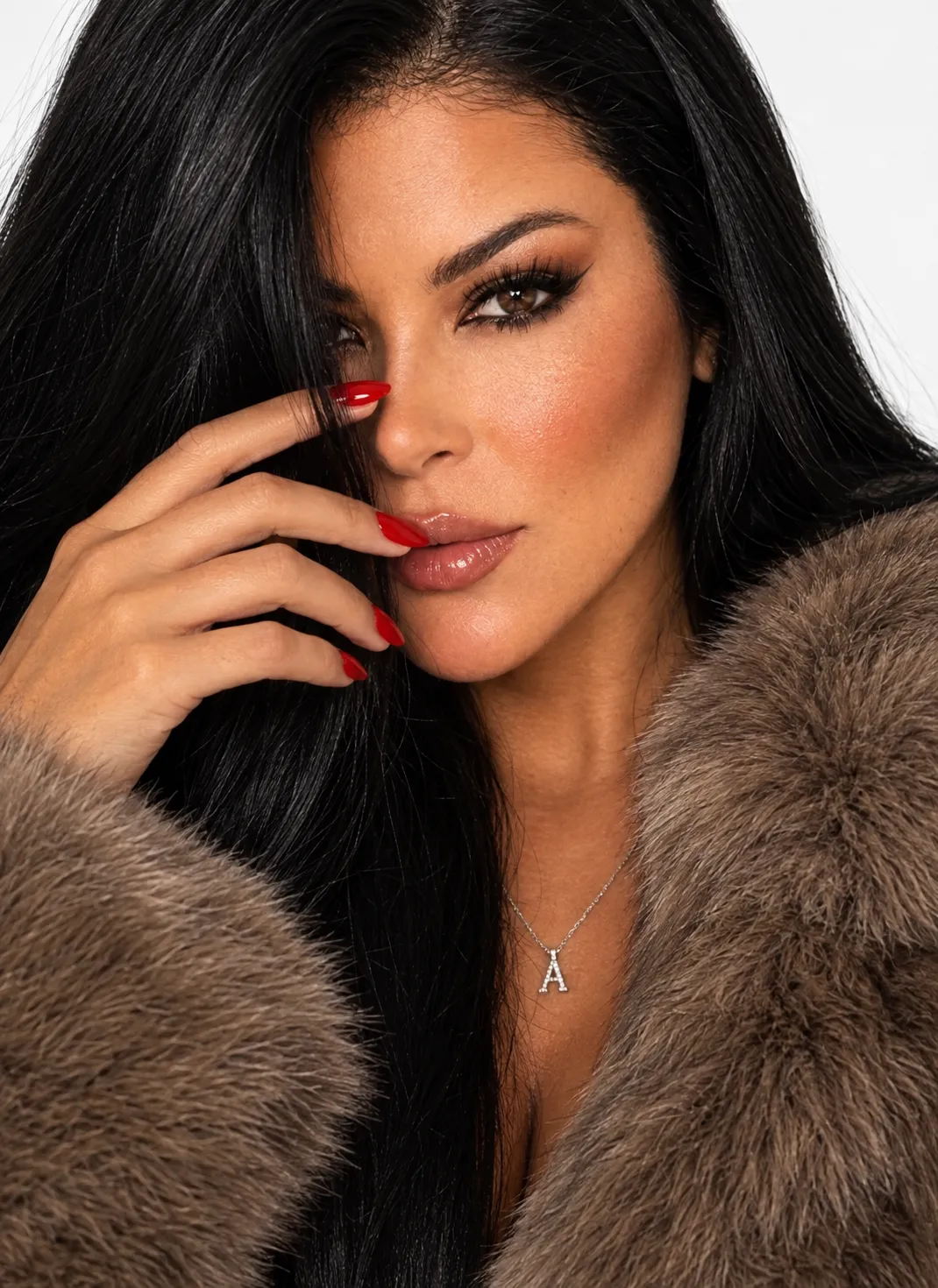 Luxury Close-Up Portrait in a Faux Fur Coat output 1