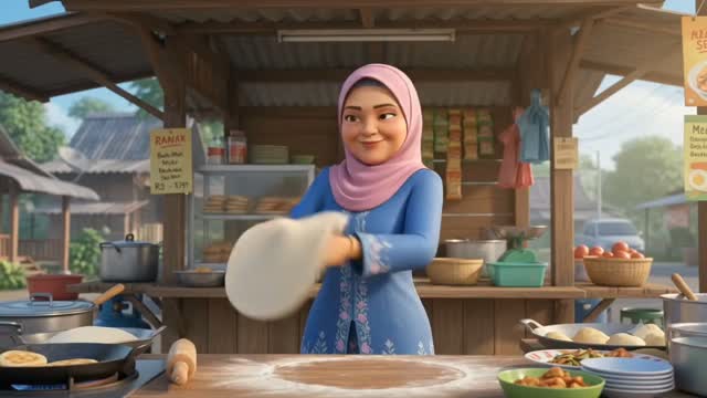 Makcik Senah’s Cinematic Roti Canai Animation