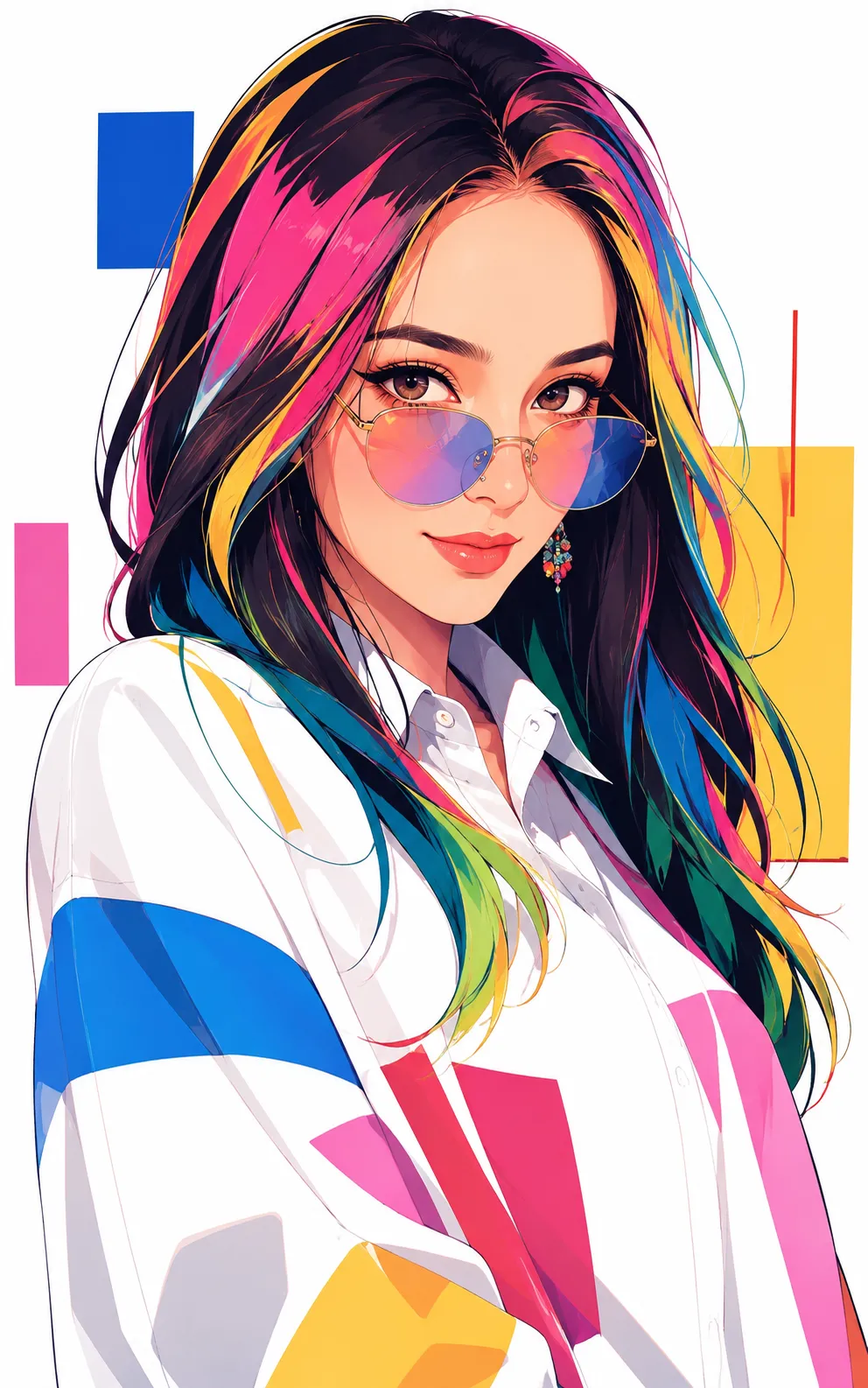 Neo-Anime Editorial Fashion Portrait