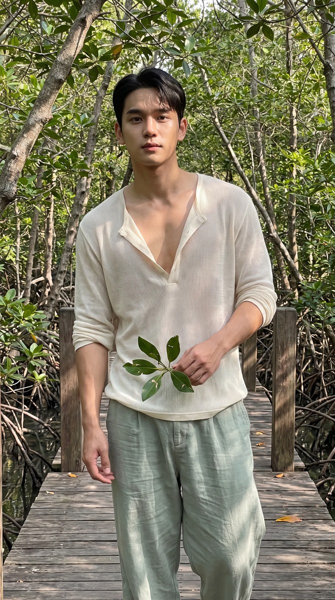 Cinematic Mangrove Portrait of a Young Man