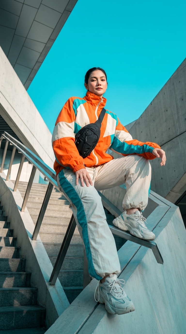 Futuristic Streetwear Editorial Photograph output 13
