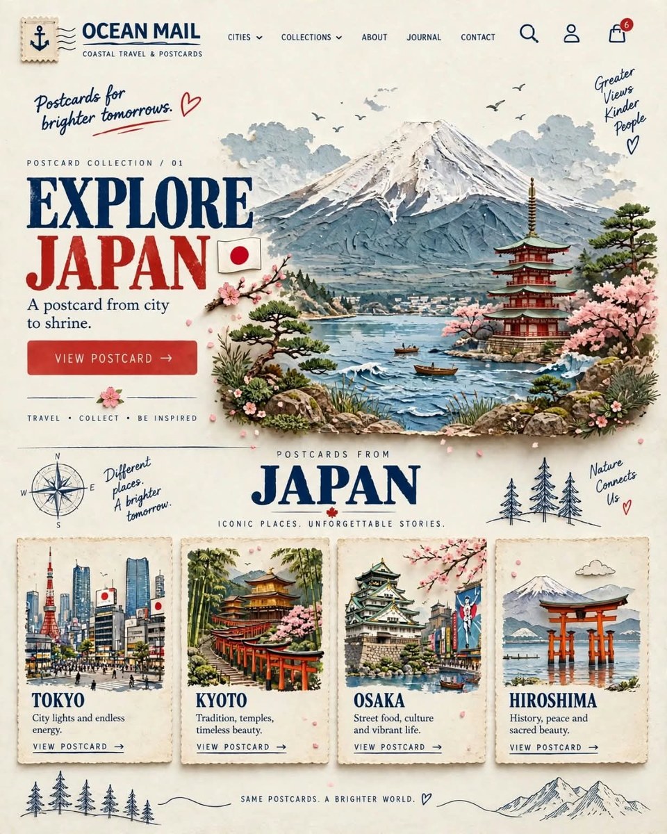 Vintage Travel Postcard Homepage for Instagram output 2