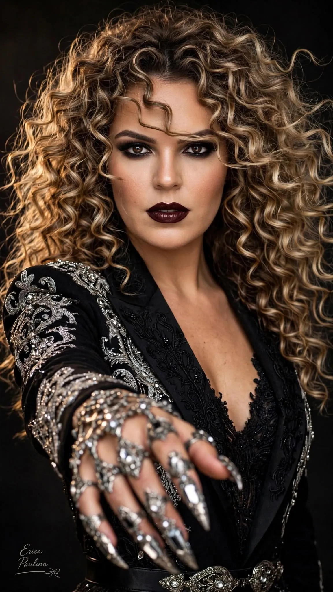 Black Armor Couture Editorial Portrait output 1